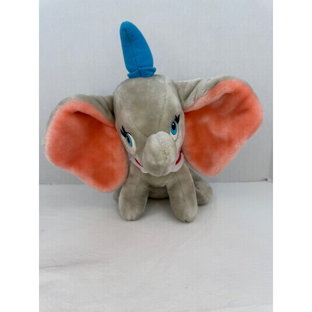 Disney Dumbo Plush Vintage‎ Disneyland Walt Disney World Grey Pink Blue 12 Inch